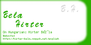 bela hirter business card